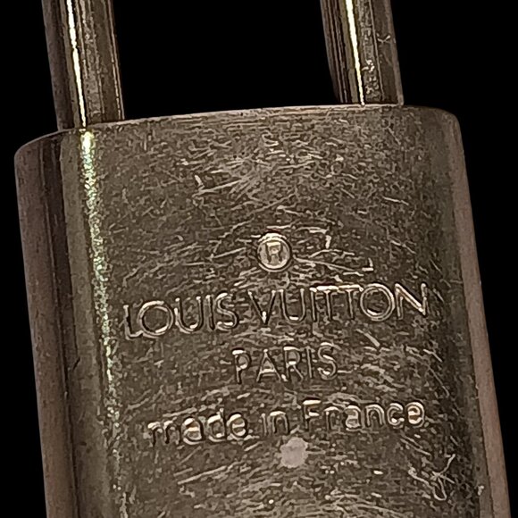 Authentic Louis Vuitton vintage patina Lock Key Necklace Gold Tone w/ 24" Chain - Picture 9 of 11